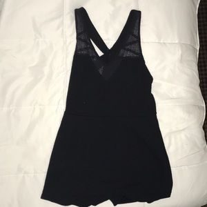 Free People Black Skort Romper